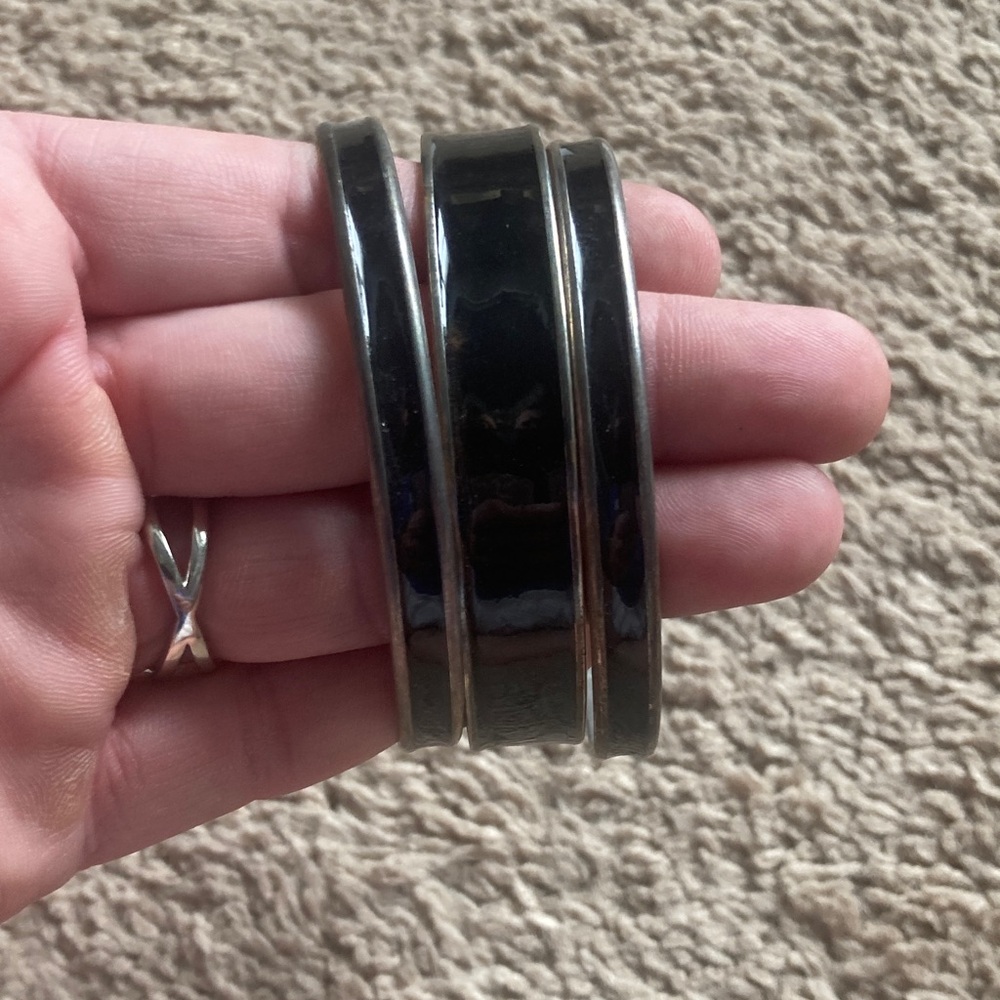 Black and Silver Bangles